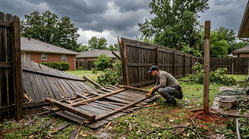Storm Damage Fence Repair Tulsa